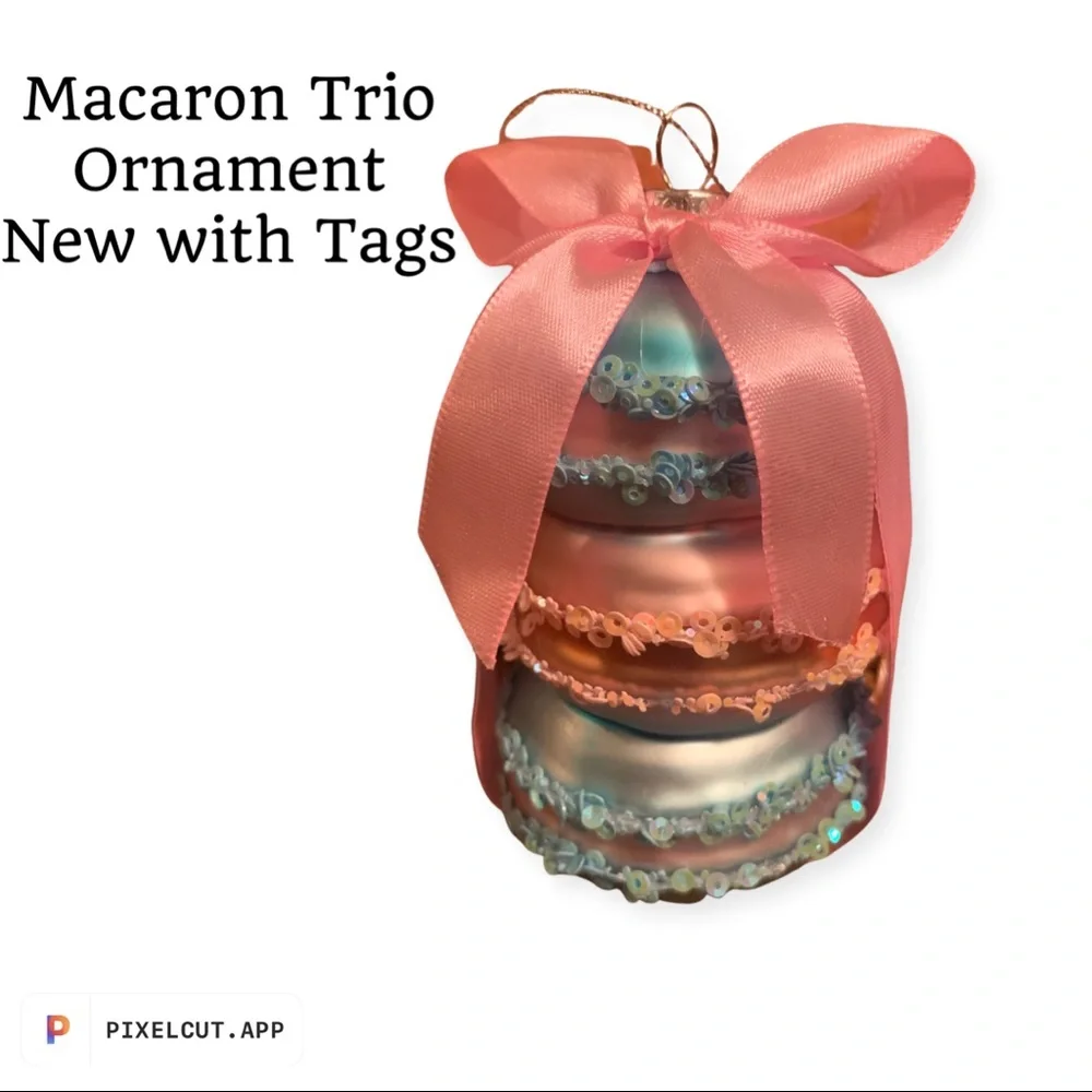 Macaron Trio Hanging Ornament by Gerson NWT